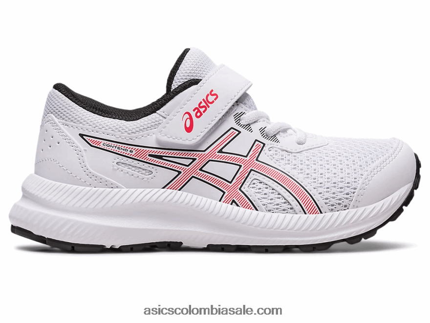 niños Asics contend 8 preescolar blanco/rojo eléctrico 20X82N4297