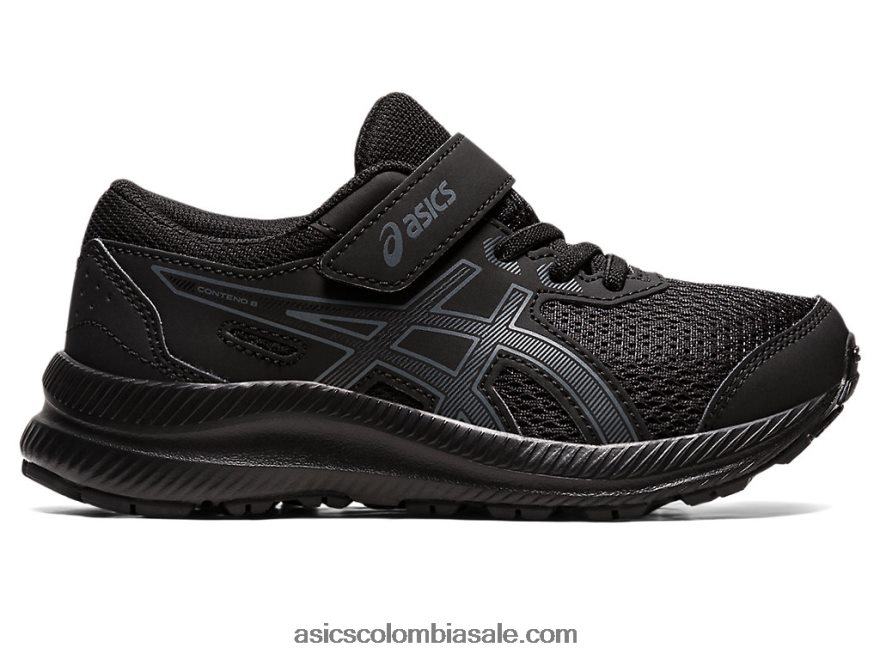 niños Asics contend 8 preescolar negro/gris portador 20X82N4393