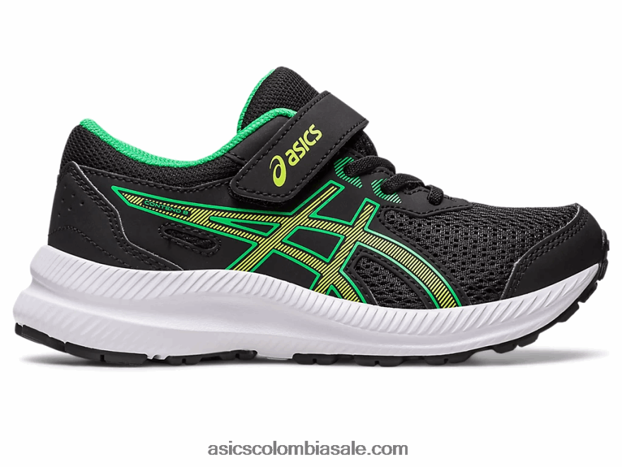 niños Asics contend 8 preescolar ralladura de lima/negra 20X82N4243