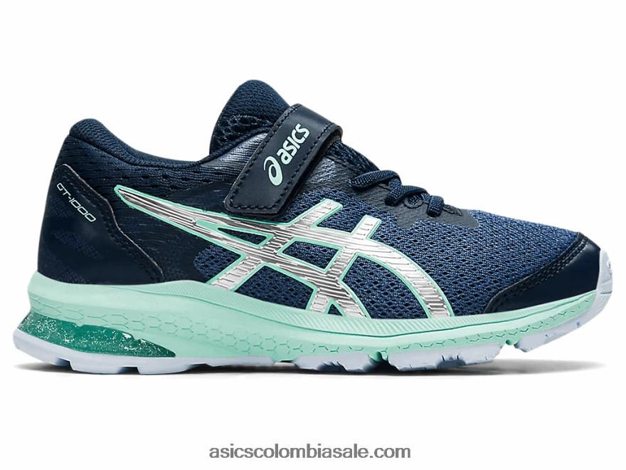 niños Asics gt-1000 10 preescolar trueno azul/plata pura 20X82N4506