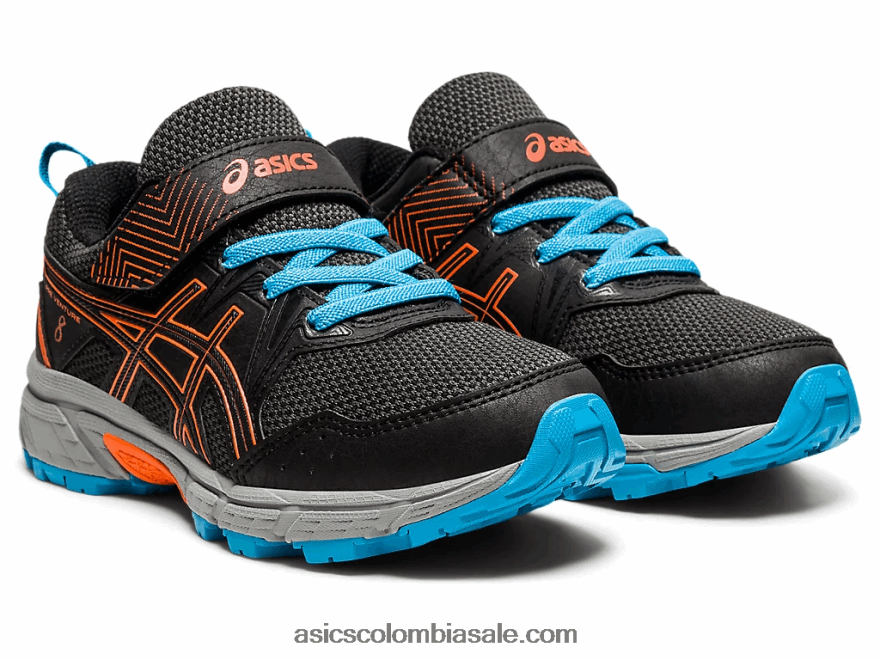 niños Asics pre-venture 8 preescolar negro/naranja caléndula 20X82N4502