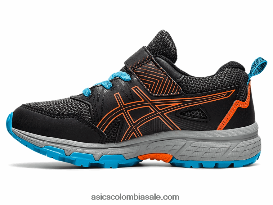 niños Asics pre-venture 8 preescolar negro/naranja caléndula 20X82N4502