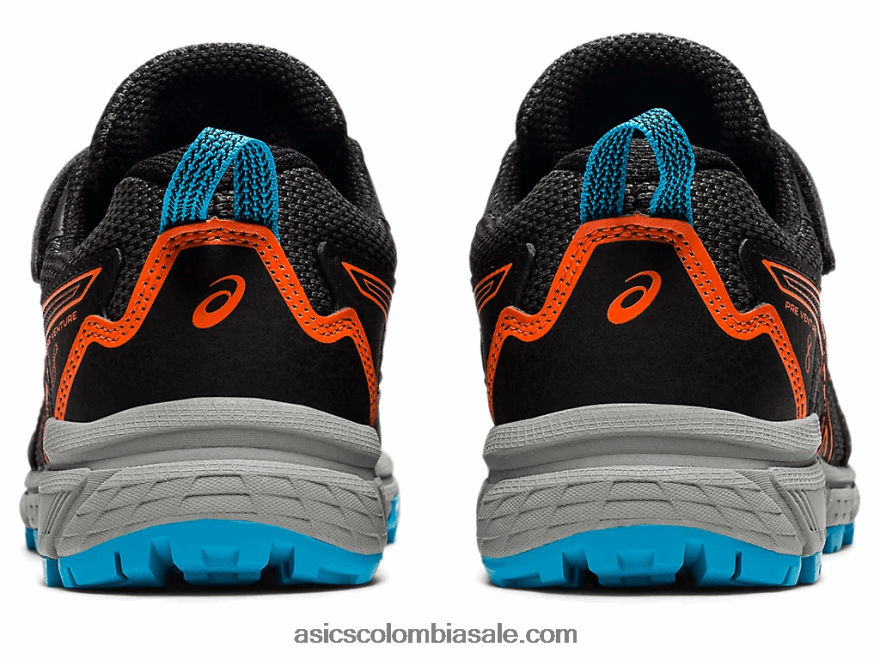 niños Asics pre-venture 8 preescolar negro/naranja caléndula 20X82N4502