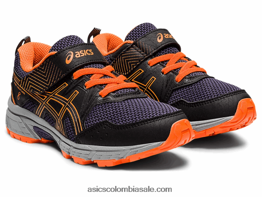 niños Asics pre-venture 8 preescolar negro/naranja impactante 20X82N4488