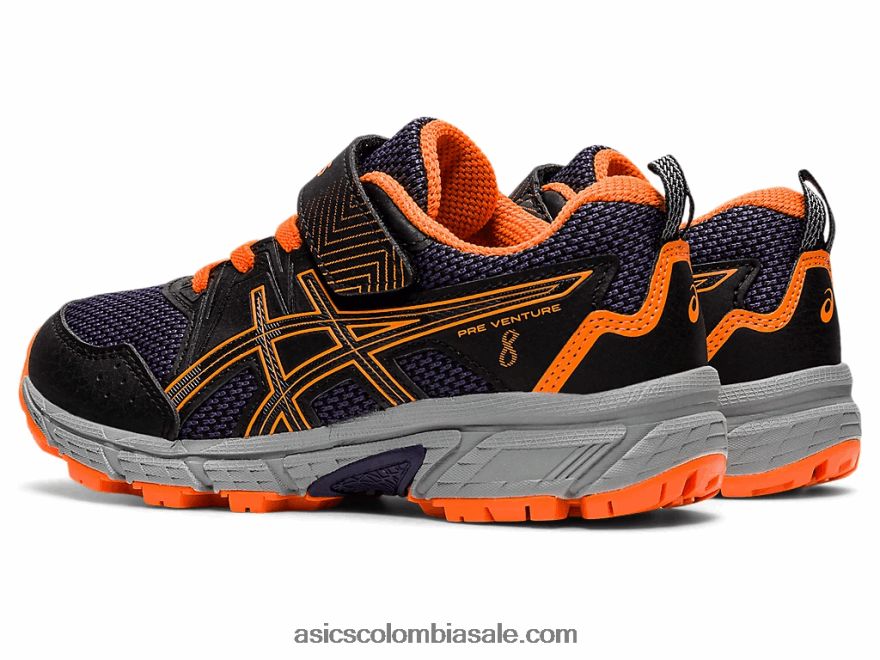 niños Asics pre-venture 8 preescolar negro/naranja impactante 20X82N4488