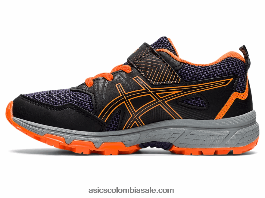 niños Asics pre-venture 8 preescolar negro/naranja impactante 20X82N4488