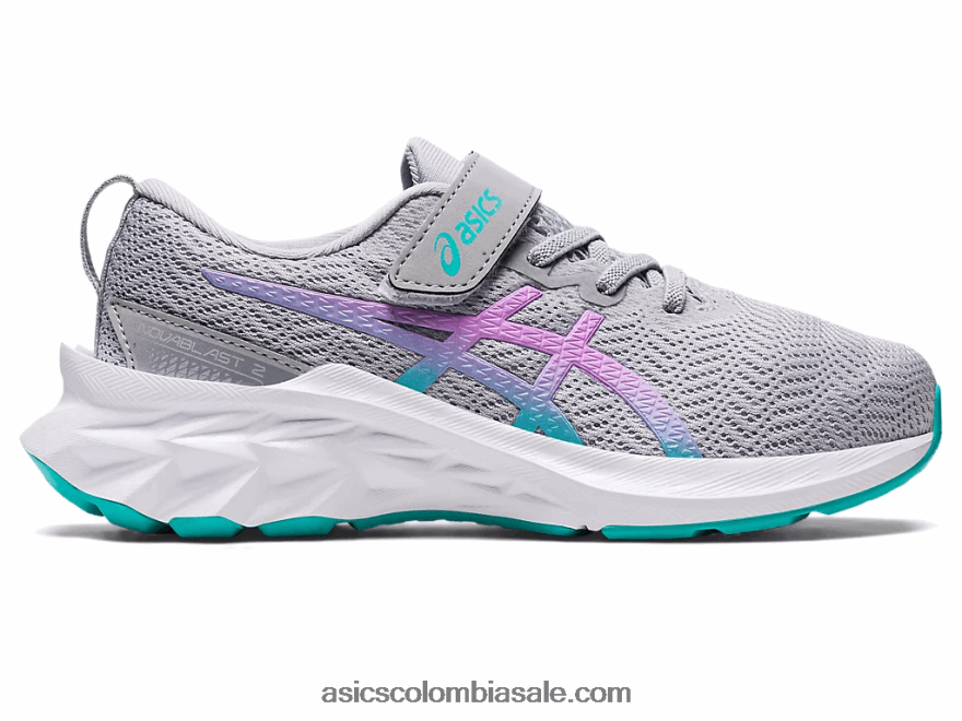 niños Asics preescolar novablast 2 gris piedmont/brillo lavanda 20X82N4431