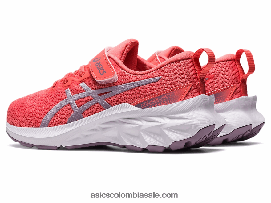 niños Asics preescolar novablast 2 papaya/violeta crepuscular 20X82N4290