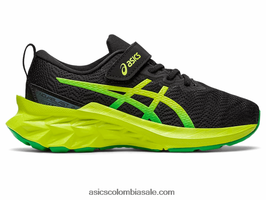 niños Asics preescolar novablast 2 ralladura de lima/negra 20X82N4224