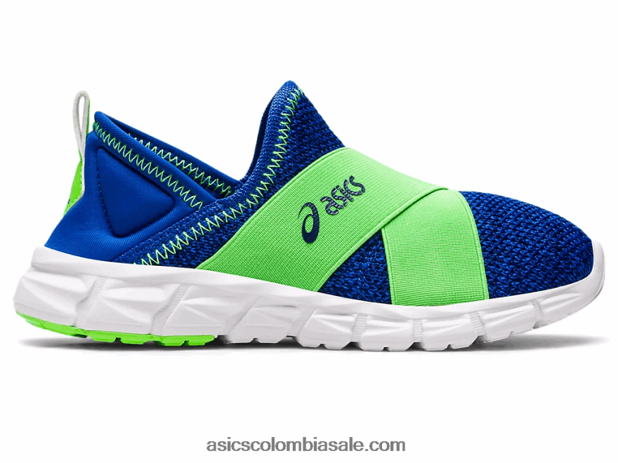 niños Asics preescolar sin cordones de lyte cuántico gecko ilusión azul/verde 20X82N4437