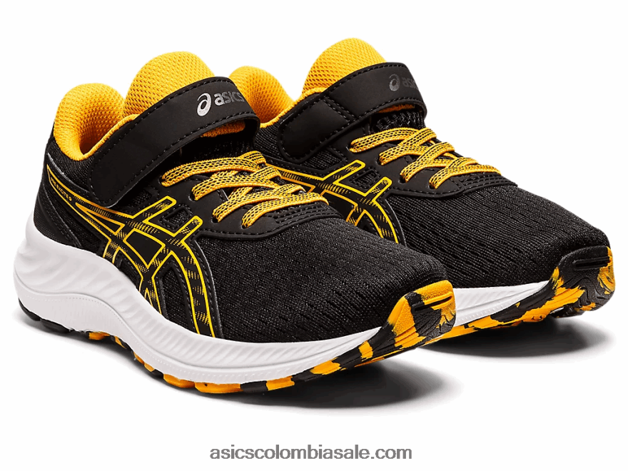 niños Asics preexcite 9 preescolar negro/ámbar 20X82N4344
