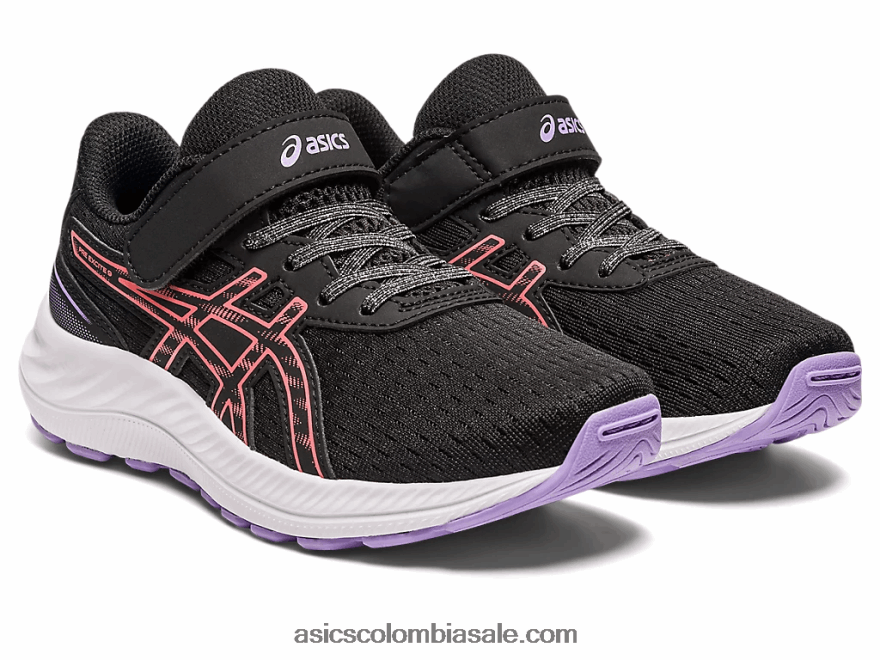 niños Asics preexcite 9 preescolar negro/papaya 20X82N4289