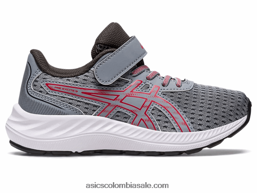 niños Asics preexcite 9 preescolar yeso/rojo eléctrico 20X82N4298