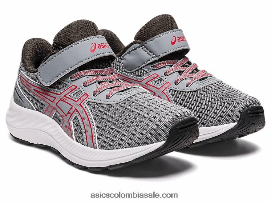 niños Asics preexcite 9 preescolar yeso/rojo eléctrico 20X82N4298