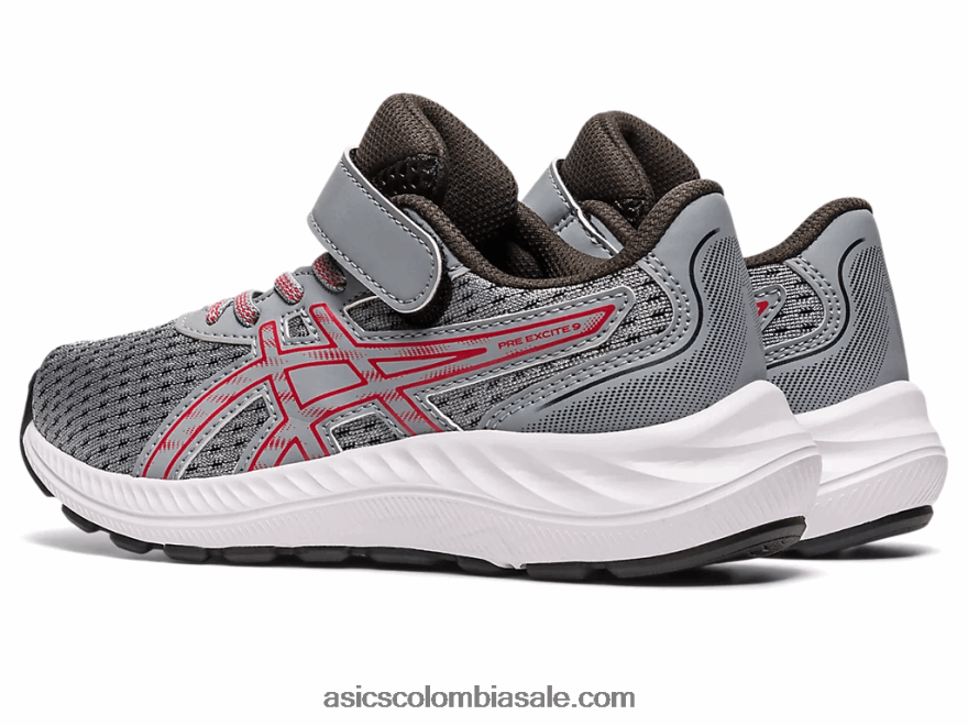 niños Asics preexcite 9 preescolar yeso/rojo eléctrico 20X82N4298